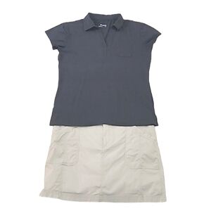 Columbia Polo Shirt V-Neck Golf Top Marbled Short Sleeve Textured Collared Neck